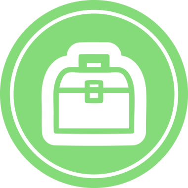 bir insan tarafından çizilen araç kutusu dairesel simgesi