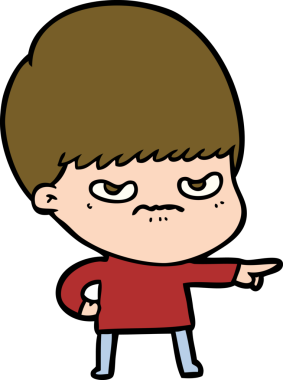 Bir insan tarafından çizilmiş çizgi film çocuğu.