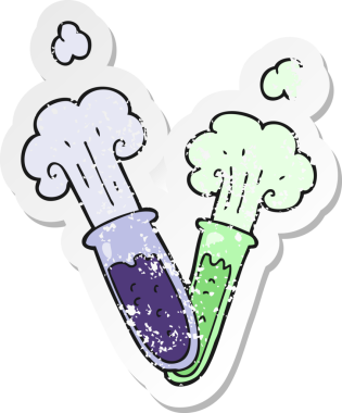 Bir insanın çizdiği kimyasal reaksiyonun gerilimli reçetesi.