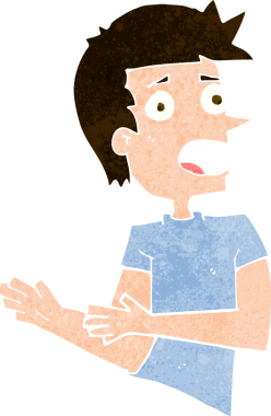 Çizgi film bir insan tarafından çizilmiş stresli adam