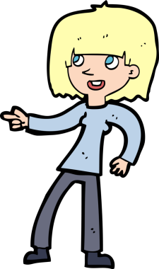 Çizgi film kızı bir insan tarafından çizilmiş