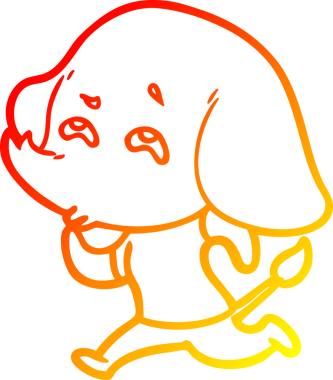 Bir insan tarafından çizilmiş bir filin sıcak çizgi çizimi