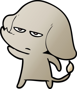 Bir insan tarafından çizilmiş kızgın bir fil.