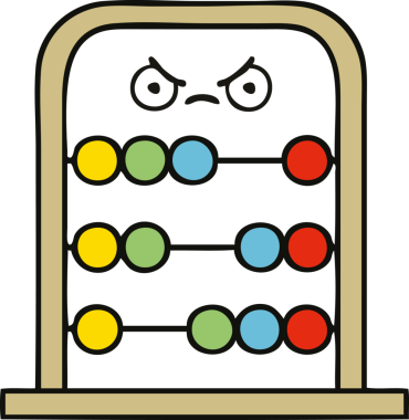 Bir insan tarafından çizilmiş abaküs karikatürü.