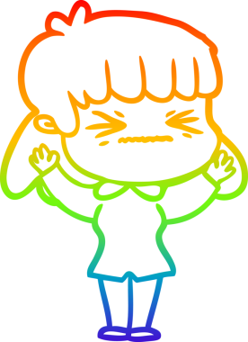 gökkuşağı gradyan çizimi bir insan tarafından çizilmiş bir karikatür kadın