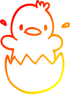 Bir insan tarafından çizilmiş bir bebek ördeğin sıcak çizgi çizimi