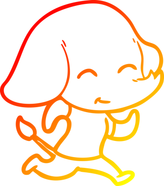 Bir insan tarafından çizilmiş şirin bir fil çizimi.