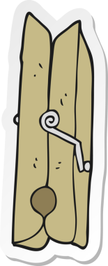 Bir insan tarafından çizilmiş tahta bir karikatür çıkartması.