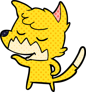 Bir insan tarafından çizilmiş dost canlısı çizgi film tilkisi