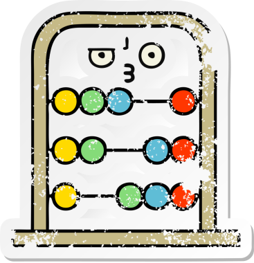 Bir insan tarafından çizilmiş şirin bir abaküsün sıkıntılı çıkartması.