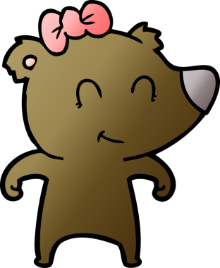 Bir insan tarafından çizilmiş dişi ayı çizgi filmi.