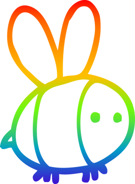 gökkuşağı gradyan çizgi çizimi bir insan tarafından çizilmiş çizgi bir arı