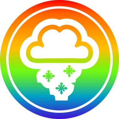 Kar bulutu dairesel simgesi gökkuşağı gradyan bir insan tarafından çizilmiş