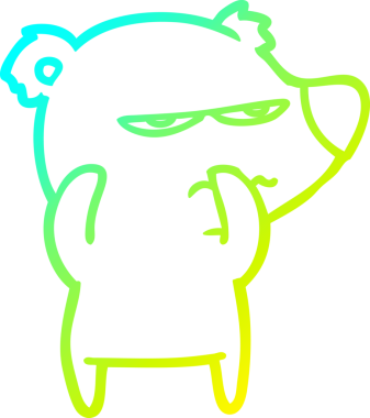 Bir insan tarafından çizilmiş kızgın bir ayı kutup karikatürü.