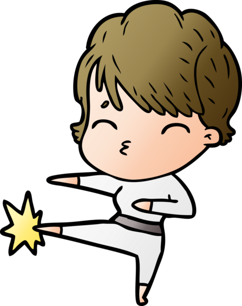 Bir insan tarafından çizilmiş bir çizgi film kadını.