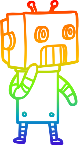 gökkuşağı gradyan çizgisi bir insan tarafından çizilmiş robot çizgi