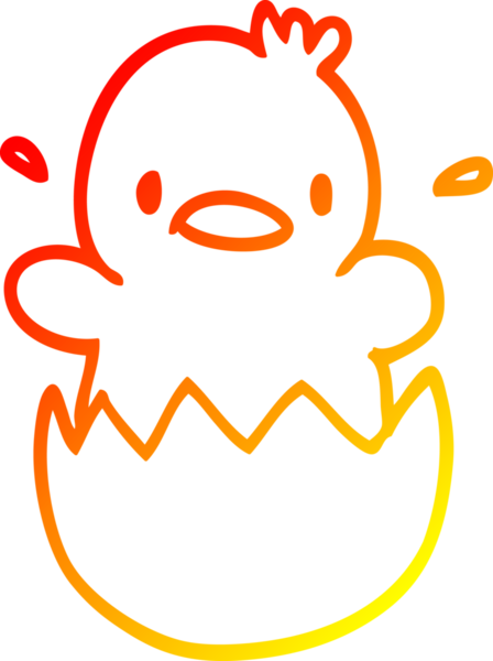 Bir insan tarafından çizilmiş bir bebek ördeğin sıcak çizgi çizimi