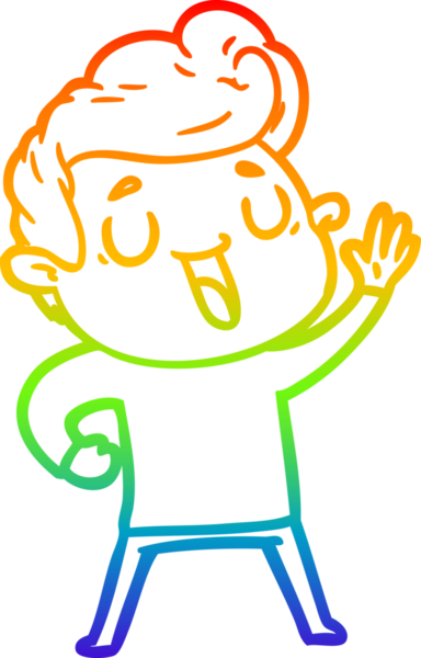 gökkuşağı gradyanı çizimi bir insan tarafından çizilmiş mutlu bir çizgi film adamı