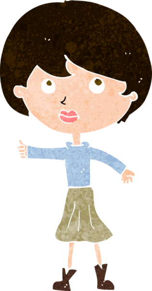 Çizgi filmdeki kadın bir insan tarafından çizilmiş sorular soruyor.