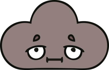 Bir insan tarafından çizilmiş fırtına bulutunun sevimli karikatürü.