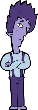 Bir insan tarafından çizilmiş bir vampir çizgi filmi.