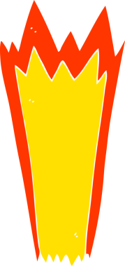 Bir insan tarafından çizilen patlamanın düz renk çizimi