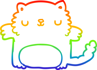 gökkuşağı gradyanı çizimi bir insan tarafından çizilmiş çizgi film kedisi