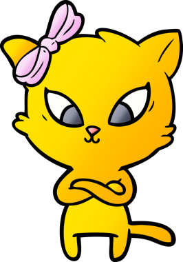 Bir insan tarafından çizilmiş çizgi film kedisi.