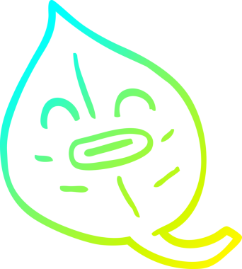 Bir insan tarafından çizilen sonbahar yaprağının soğuk gradyan çizimi