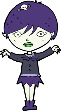 Bir insan tarafından çizilmiş vampir kız çizimi.