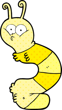 Bir insan tarafından çizilmiş komik bir karikatür tırtılı.