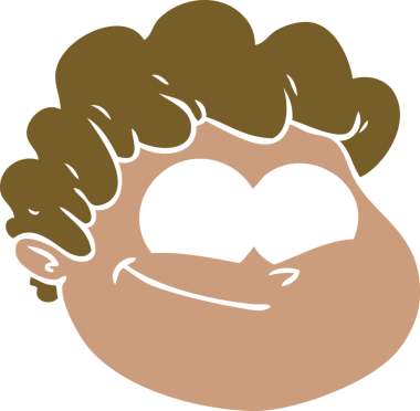 Bir insan tarafından çizilmiş düz renkli erkek yüzü