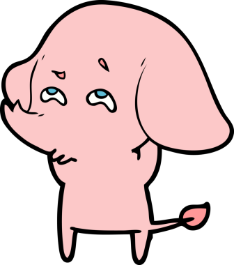 Bir insan tarafından çizilmiş karikatür fili