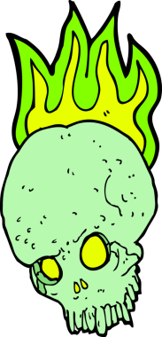 Bir insan tarafından çizilmiş ürkütücü bir kafatası.