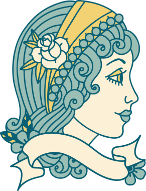 Bir insan tarafından çizilmiş çingene başlıklı geleneksel dövme.