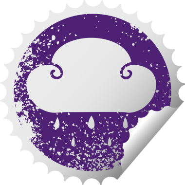 Bir insan tarafından çizilmiş sıkıntılı dairesel soyulan tuhaf sembollü yağmur bulutu.