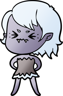 Bir insan tarafından çizilmiş kızgın vampir kız.