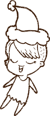 Bir insan tarafından çizilen neşeli kadın kömürü.