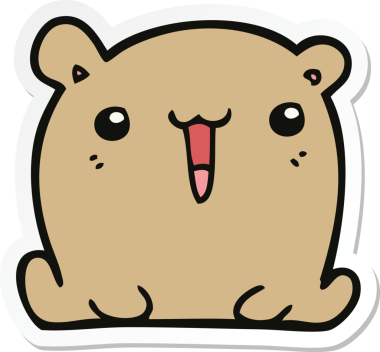 Bir insan tarafından çizilmiş şirin bir ayının çıkartması.