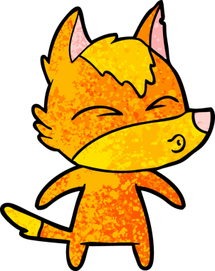 Bir insan tarafından çizilmiş tilki çizgi film karakteri