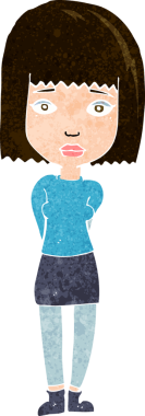 Bir insan tarafından çizilmiş ciddi bir kız.