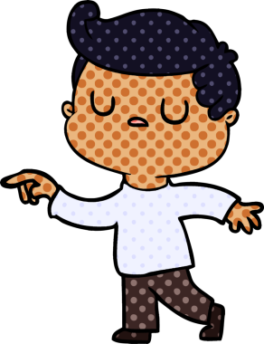 Bir insan tarafından çizilmiş, ilgisiz bir çizgi film.