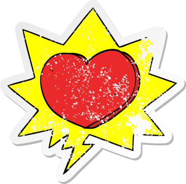 Bir insan tarafından çizilmiş, kederli, karikatür gibi bir kalp.