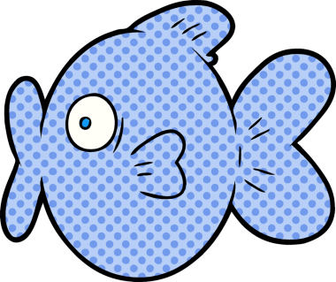 bir insan tarafından çizilmiş karikatür balığı