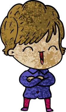 Bir insan tarafından çizilmiş gülen kadın çizgi filmi.