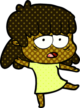 Bir insan tarafından çizilmiş yorgun bir kadın.