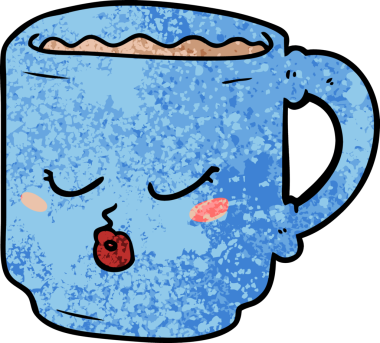 bir insan tarafından çizilmiş kahve fincanı.