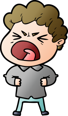 Bir insan tarafından çizilmiş öfkeli bir adam.