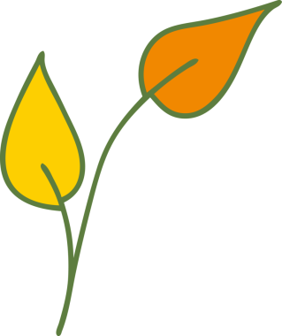 Bir insan tarafından çizilmiş sevimli yaprak karikatürü.