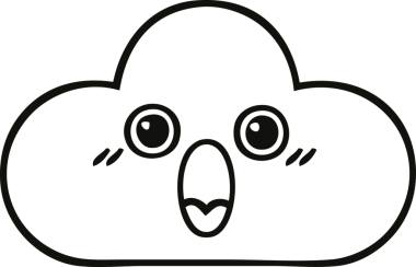 Bir insan tarafından çizilmiş bir kar bulutunun çizgi çizimi